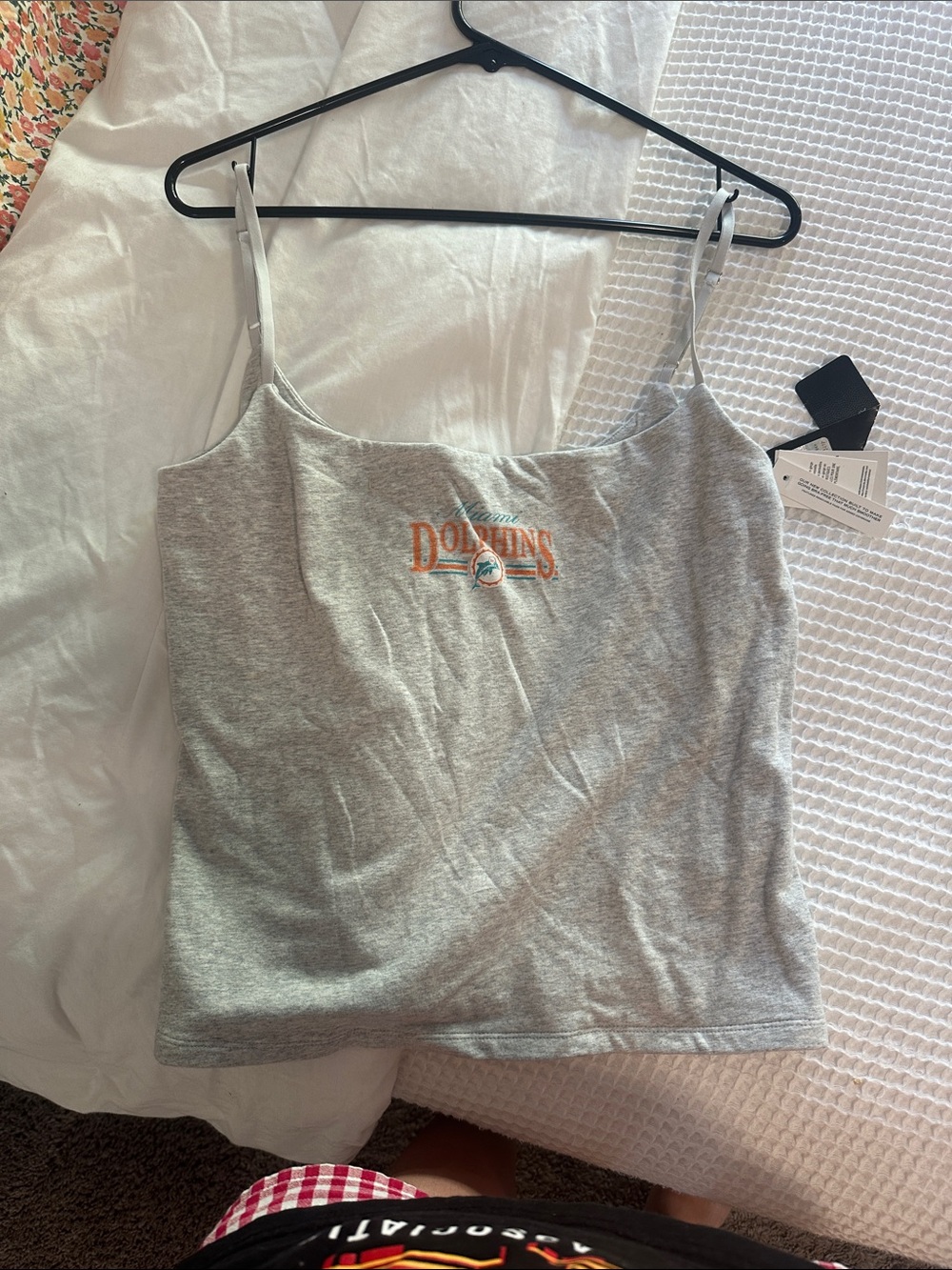 Abercrombie Brand New Miami Dolphins Gray Logo Cami Tank Top